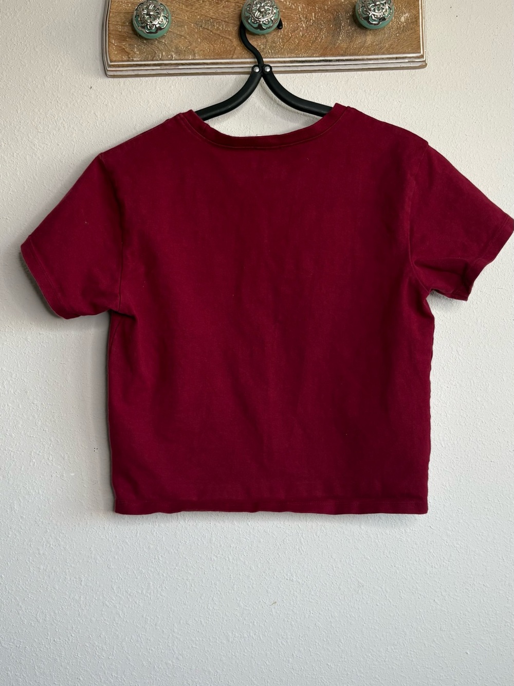 Vibe Maroon Short-Sleeve Tee with Black Cross Detail - Picture 4 of 4